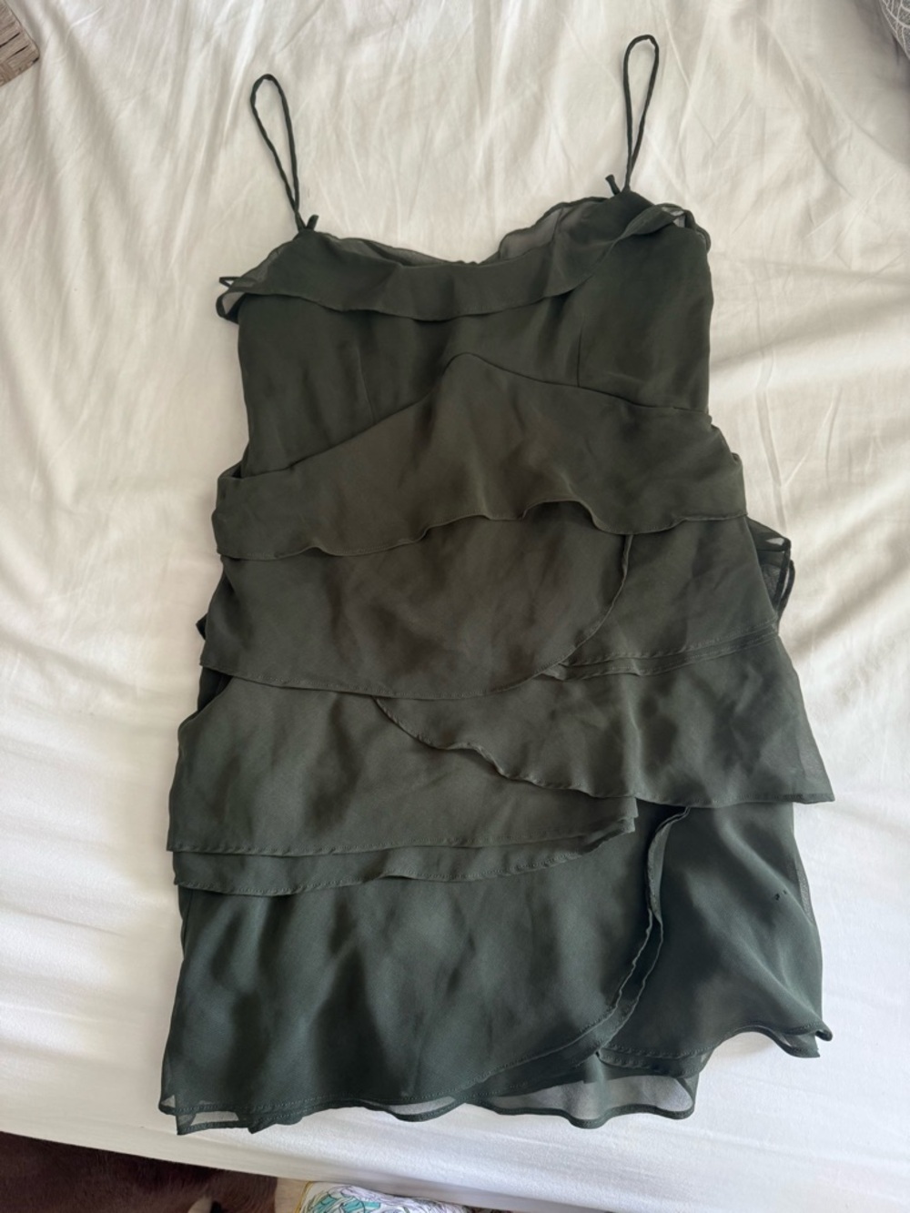 Mango Olive Green Casual Top